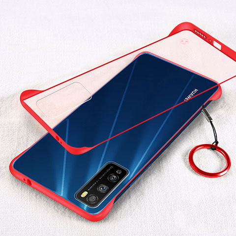 Coque Antichocs Rigide Transparente Crystal Etui Housse H01 pour Huawei Enjoy 20 Pro 5G Rouge