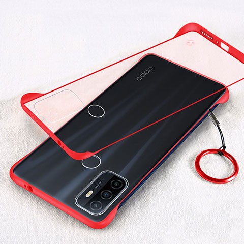 Coque Antichocs Rigide Transparente Crystal Etui Housse H01 pour Oppo A32 Rouge