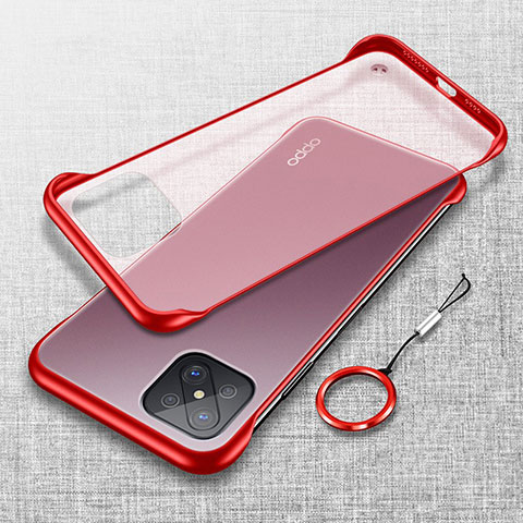 Coque Antichocs Rigide Transparente Crystal Etui Housse H01 pour Oppo A92s 5G Rouge