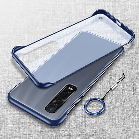 Coque Antichocs Rigide Transparente Crystal Etui Housse H01 pour Oppo Find X2 Pro Bleu