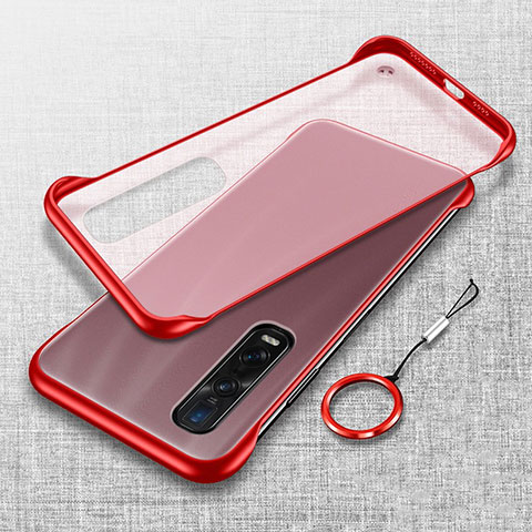 Coque Antichocs Rigide Transparente Crystal Etui Housse H01 pour Oppo Find X2 Pro Rouge