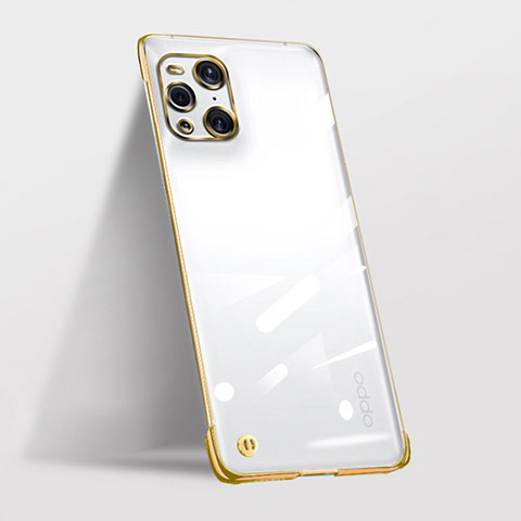 Coque Antichocs Rigide Transparente Crystal Etui Housse H01 pour Oppo Find X3 5G Or