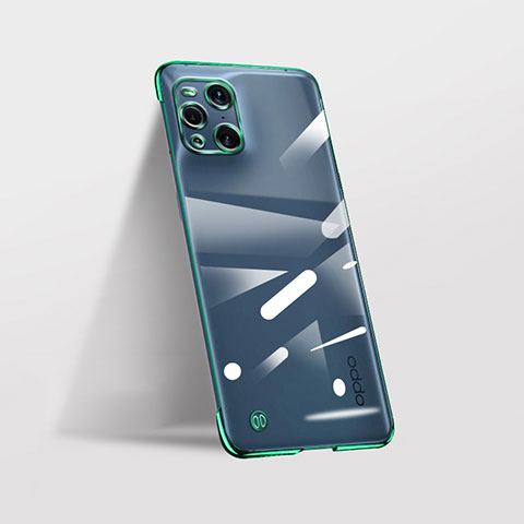 Coque Antichocs Rigide Transparente Crystal Etui Housse H01 pour Oppo Find X3 Pro 5G Vert