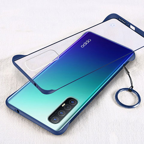 Coque Antichocs Rigide Transparente Crystal Etui Housse H01 pour Oppo Reno3 Pro Bleu