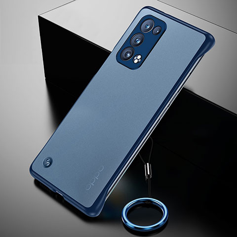 Coque Antichocs Rigide Transparente Crystal Etui Housse H01 pour Oppo Reno6 Pro+ Plus 5G Bleu