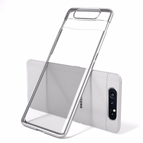 Coque Antichocs Rigide Transparente Crystal Etui Housse H01 pour Samsung Galaxy A80 Argent