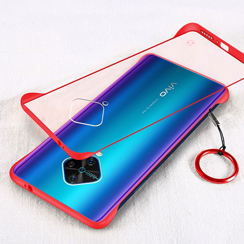 Coque Antichocs Rigide Transparente Crystal Etui Housse H01 pour Vivo X50 Lite Rouge