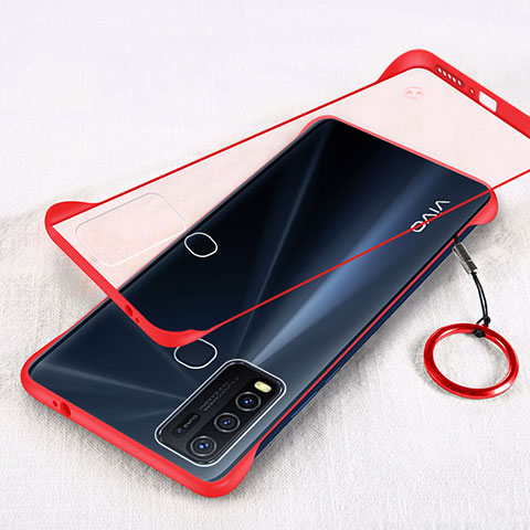 Coque Antichocs Rigide Transparente Crystal Etui Housse H01 pour Vivo Y50 Rouge