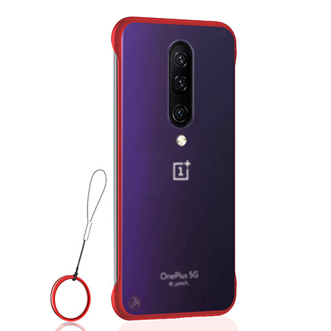 Coque Antichocs Rigide Transparente Crystal Etui Housse H02 pour OnePlus 8 Rouge