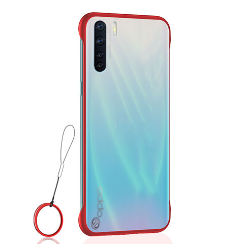 Coque Antichocs Rigide Transparente Crystal Etui Housse H02 pour Oppo A91 Rouge