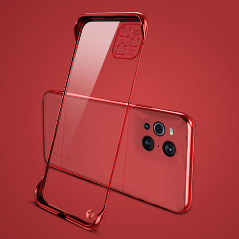 Coque Antichocs Rigide Transparente Crystal Etui Housse H02 pour Oppo Find X3 5G Rouge