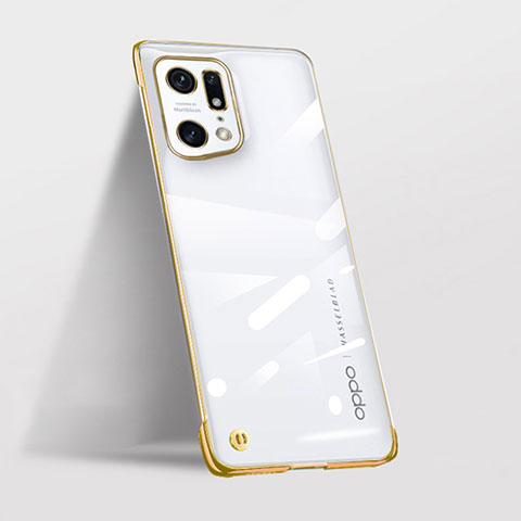 Coque Antichocs Rigide Transparente Crystal Etui Housse H02 pour Oppo Find X5 Pro 5G Or