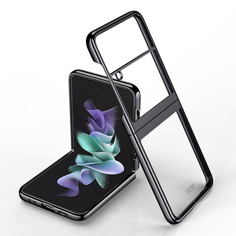 Coque Antichocs Rigide Transparente Crystal Etui Housse H02 pour Samsung Galaxy Z Flip4 5G Noir