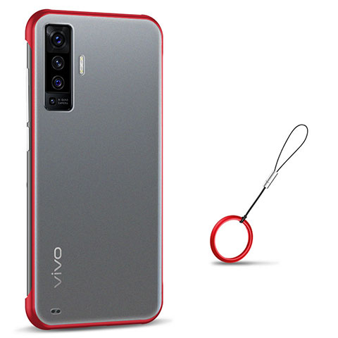 Coque Antichocs Rigide Transparente Crystal Etui Housse H02 pour Vivo X50 5G Rouge