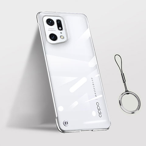 Coque Antichocs Rigide Transparente Crystal Etui Housse H03 pour Oppo Find X5 Pro 5G Argent