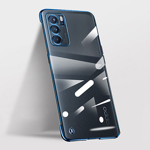 Coque Antichocs Rigide Transparente Crystal Etui Housse H03 pour Oppo Reno6 5G Bleu