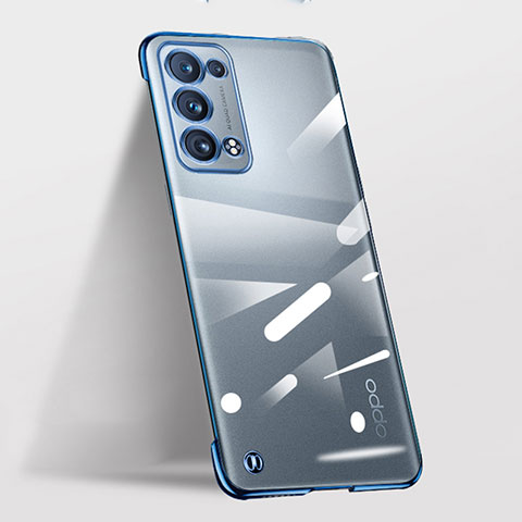 Coque Antichocs Rigide Transparente Crystal Etui Housse H03 pour Oppo Reno6 Pro 5G Bleu