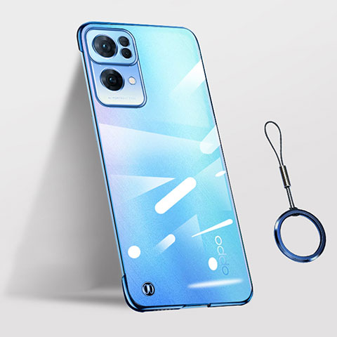 Coque Antichocs Rigide Transparente Crystal Etui Housse H03 pour Oppo Reno7 Pro 5G Bleu