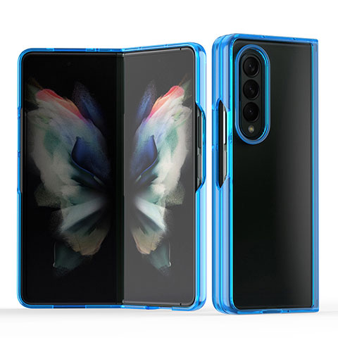 Coque Antichocs Rigide Transparente Crystal Etui Housse H03 pour Samsung Galaxy Z Fold3 5G Bleu