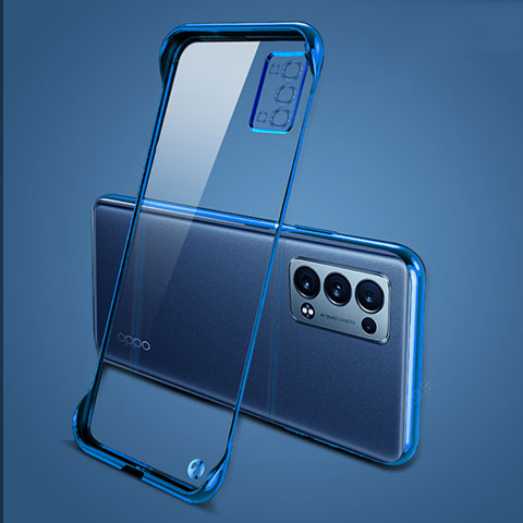 Coque Antichocs Rigide Transparente Crystal Etui Housse H04 pour Oppo Reno6 Pro 5G Bleu