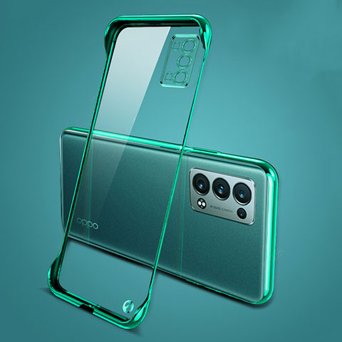 Coque Antichocs Rigide Transparente Crystal Etui Housse H04 pour Oppo Reno6 Pro 5G Vert