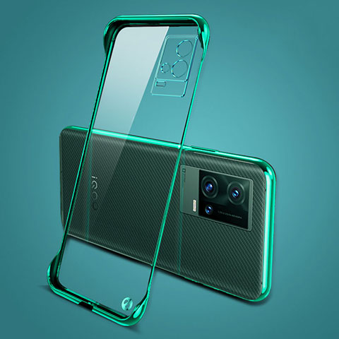 Coque Antichocs Rigide Transparente Crystal Etui Housse H04 pour Vivo iQOO 8 Pro 5G Vert