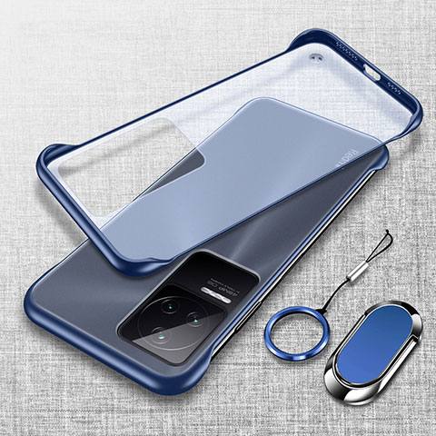 Coque Antichocs Rigide Transparente Crystal Etui Housse H04 pour Xiaomi Poco F4 5G Bleu