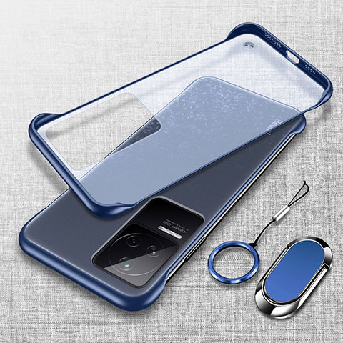 Coque Antichocs Rigide Transparente Crystal Etui Housse H04 pour Xiaomi Redmi K50 Pro 5G Bleu