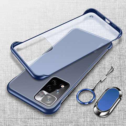 Coque Antichocs Rigide Transparente Crystal Etui Housse H04 pour Xiaomi Redmi Note 11 Pro+ Plus 5G Bleu