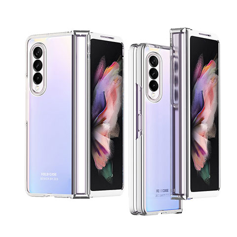 Coque Antichocs Rigide Transparente Crystal Etui Housse H06 pour Samsung Galaxy Z Fold3 5G Argent
