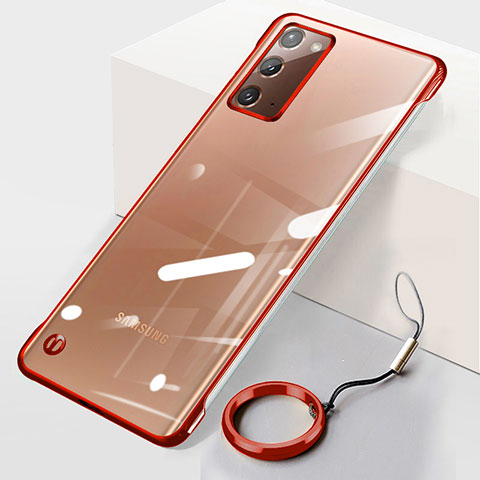 Coque Antichocs Rigide Transparente Crystal Etui Housse JS1 pour Samsung Galaxy Note 20 5G Rouge