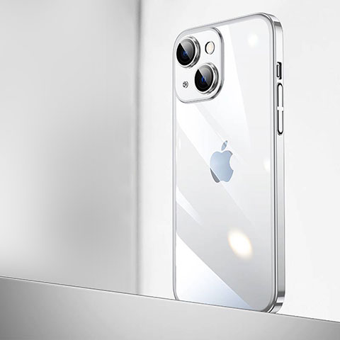 Coque Antichocs Rigide Transparente Crystal Etui Housse QC2 pour Apple iPhone 15 Argent