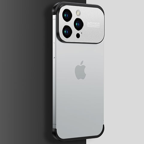 Coque Antichocs Rigide Transparente Crystal Etui Housse QC3 pour Apple iPhone 15 Pro Max Argent