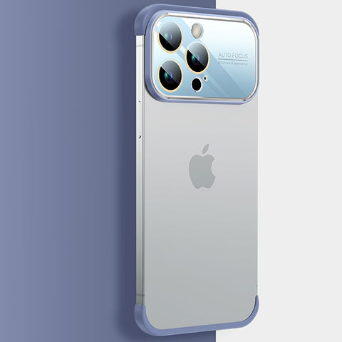 Coque Antichocs Rigide Transparente Crystal Etui Housse QC4 pour Apple iPhone 15 Pro Max Bleu
