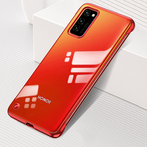 Coque Antichocs Rigide Transparente Crystal Etui Housse S01 pour Huawei Honor V30 Pro 5G Rouge