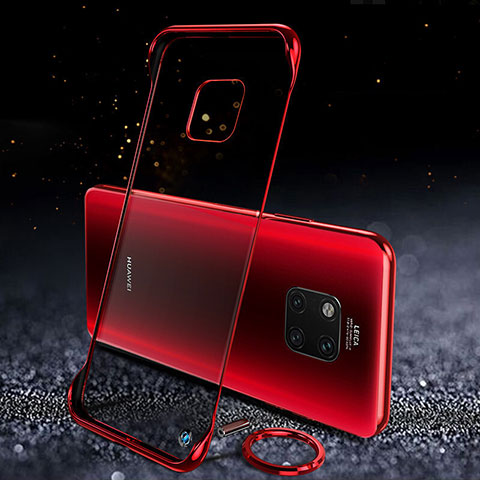 Coque Antichocs Rigide Transparente Crystal Etui Housse S01 pour Huawei Mate 20 Pro Rouge