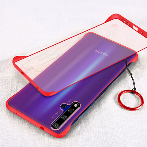 Coque Antichocs Rigide Transparente Crystal Etui Housse S01 pour Huawei Nova 5T Rouge