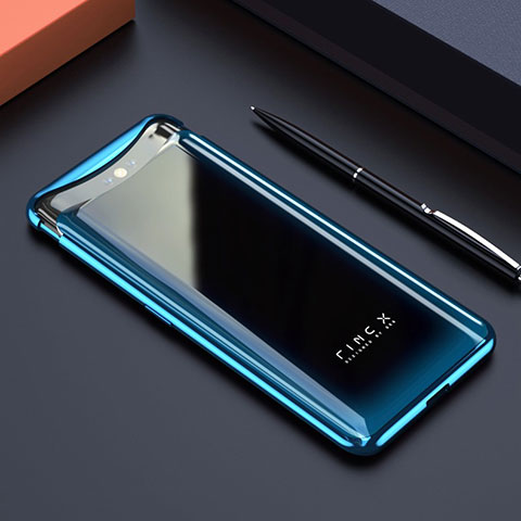 Coque Antichocs Rigide Transparente Crystal Etui Housse S01 pour Oppo Find X Super Flash Edition Bleu