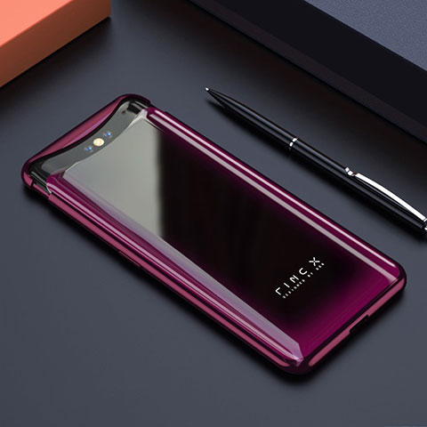 Coque Antichocs Rigide Transparente Crystal Etui Housse S01 pour Oppo Find X Super Flash Edition Rose Rouge