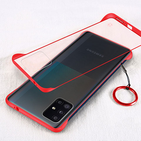 Coque Antichocs Rigide Transparente Crystal Etui Housse S01 pour Samsung Galaxy A51 5G Rouge