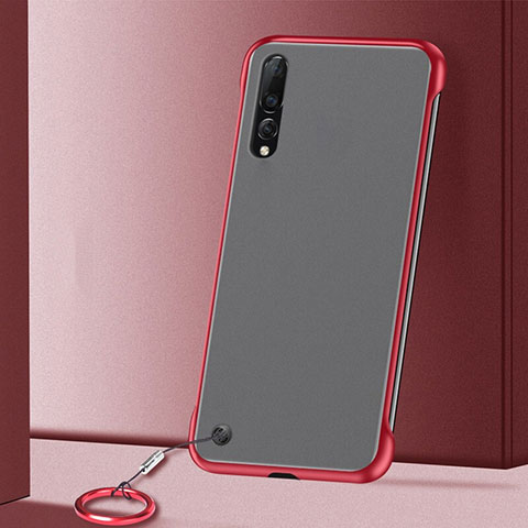 Coque Antichocs Rigide Transparente Crystal Etui Housse S01 pour Samsung Galaxy A70S Rouge