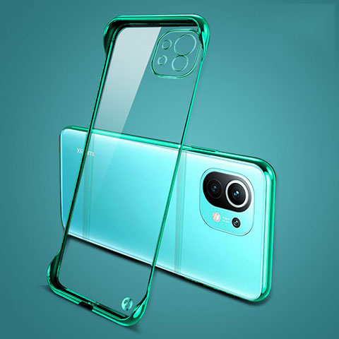 Coque Antichocs Rigide Transparente Crystal Etui Housse S01 pour Xiaomi Mi 11 Lite 5G NE Vert