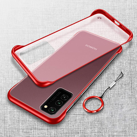 Coque Antichocs Rigide Transparente Crystal Etui Housse S02 pour Huawei Honor V30 Pro 5G Rouge