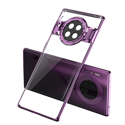 Coque Antichocs Rigide Transparente Crystal Etui Housse S02 pour Huawei Mate 30 5G Violet