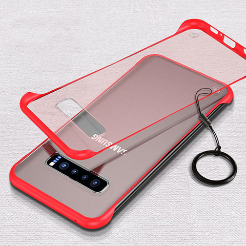 Coque Antichocs Rigide Transparente Crystal Etui Housse S02 pour Samsung Galaxy S10 5G Rouge