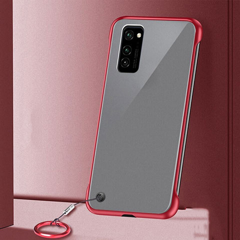 Coque Antichocs Rigide Transparente Crystal Etui Housse S03 pour Huawei Honor V30 Pro 5G Rouge