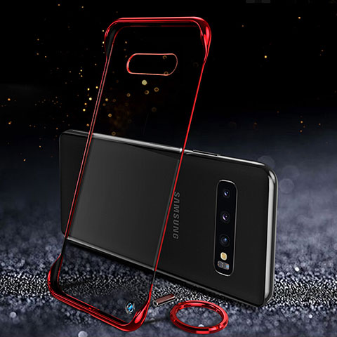 Coque Antichocs Rigide Transparente Crystal Etui Housse S03 pour Samsung Galaxy S10 5G Rouge