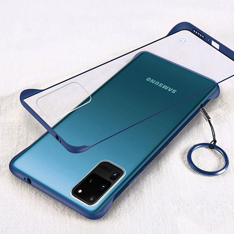 Coque Antichocs Rigide Transparente Crystal Etui Housse S03 pour Samsung Galaxy S20 Ultra 5G Bleu