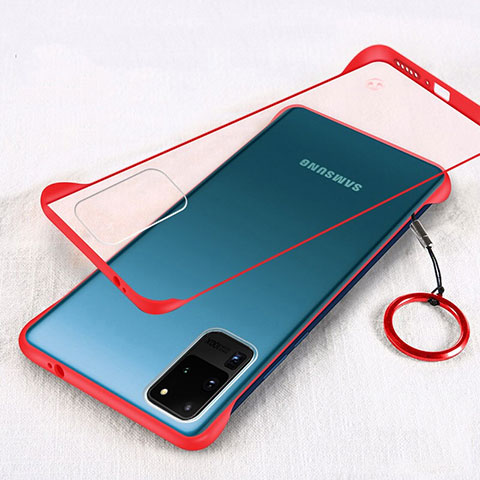 Coque Antichocs Rigide Transparente Crystal Etui Housse S03 pour Samsung Galaxy S20 Ultra 5G Rouge