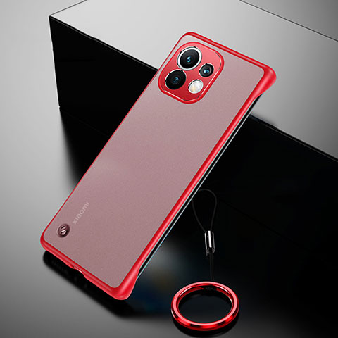 Coque Antichocs Rigide Transparente Crystal Etui Housse S03 pour Xiaomi Mi 11 5G Rouge